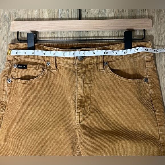 Rvca Corduroy Pants Cords Dagger Boyfriend Fit Mustard Trouser Skate Fall Crop - Picture 8 of 13
